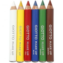 Make Up Pencils, standard colours, L: 9 cm, 6 pc/ 1 pack [HOB-77200]