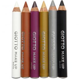 Make Up Pencils, additional colours, L: 9 cm, 6 pc/ 1 pack [HOB-77202]