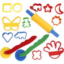 Cutters and tools, size 3.5x3.5-7x9 cm, asstd colours, 15pcs [HOB78265]