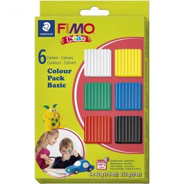 FIMO® Kids Clay, standard colours, 6x42 g/ 1 pack [HOB-78536]