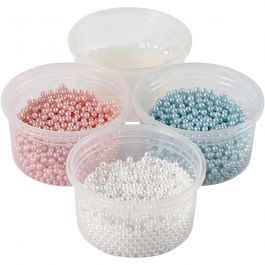 Pearl Clay®, light blue, light red, off-white, 3x25+38 g, 1 set [HOB-78725]