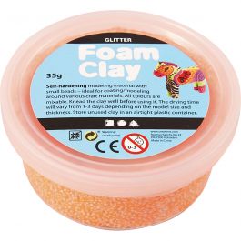 Foam Clay®, orange, glitter, 35 g/ 1 tub [HOB-78863]