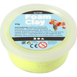 Foam Clay®, yellow, glitter, 35 g/ 1 tub [HOB-78864]