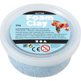 Foam Clay®, light blue, glitter, 35 g/ 1 tub [HOB-78865]