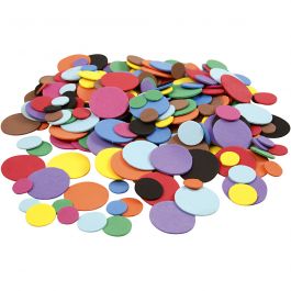 EVA Foam Circles, assorted colours, D 12+20+32 mm, 2120 asstd./ 1 pack [HOB-79061]
