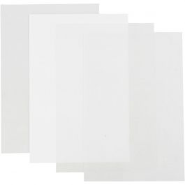 Shrink Plastic Sheets, Gloss transparent, matt transparent, Matt white, 20x30 cm, thickness 0,3 mm, 4 sheet/ 1 pack [HOB-790999]
