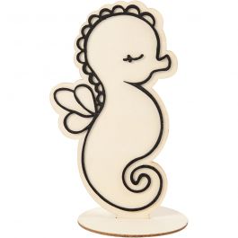 Decoration Figure, seahorse, H: 18 cm, 1 pc [HOB-791957]