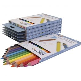 edu jumbo coloured pencils, assorted colours, thickness 10 mm, lead 5 mm, 72 pc/ 1 pack [HOB-409825]