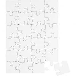 Jigsaw Puzzle, white, 24 puzzle pieces, size 15x21 cm, 16 pc/ 1 pack [HOB-95194]