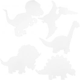 Dinosaur, white, H: 15-22 cm, W: 24-25 cm, 230 g, 16 pc/ 1 pack [HOB-95205]