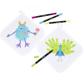 Pot Holders with markers, black, white, 1 set [HOB-97419]