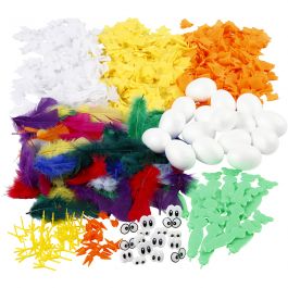 Kit To make Easter Chicks, 16 pc, H: 6 cm, 1 set [HOB-97443]