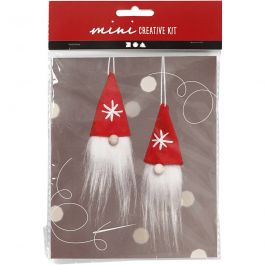 Mini Craft Kit, hanging Christmas gnome, H: 11 cm, 1 pack [HOB-977400]