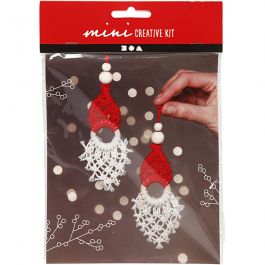 Mini Craft Kit, macramé Christmas elf, H: 14 cm, 1 pack [HOB-977410]