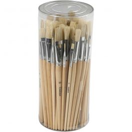 Nature Line Brushes, no. 1+2+3+4+5+6+7+8+9+10, L: 19,5-23 cm, W: 4-17 mm, flat,round, 80 pc/ 1 pack [HOB-99821]