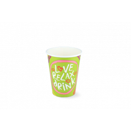 Milkshake cup Carton small 360ml Ø9 cm 12oz green FSC®Mix (500 pcs) [TK-9987533]