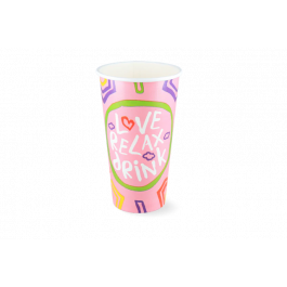 Milkshake cup Carton Large 560ml Ø9 cm 20oz pink FSC® (500 pcs) [TK-9987535]