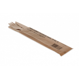 Wooden cutlery set 3/1 knife + Fork + Napkin (250 pcs) [TK-9987657]