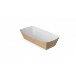 Croquette trays A5 3,9x3,5x11,4 cm kraft/White (400 pcs) [TK-9987890]