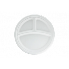 Plate Sugarcane Ø26cm 3-compartment (500 pcs) [TK-9988105]
