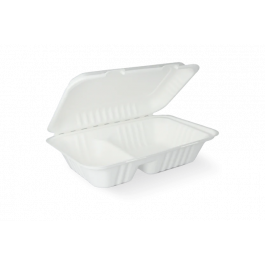 Menubox 2-compartment Sugarcane 16x6,5x23 cm (500 pcs) [TK-9988191]