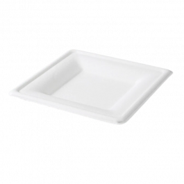 Sugarcane Plate 16x16cm White BIO (500 pcs) [TK-9988412]