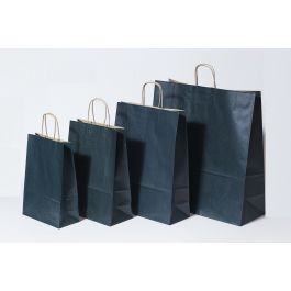 Paper Carrier Bags dark Blue 32+12x41cm Kraft 100 grams (50 pieces) [PAM3241DKBL]