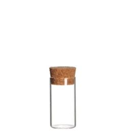 Glass Tube with cork Ø3cm and 6cm tall (set of 12 pcs) [IFS-29141]