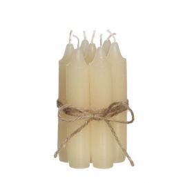 Candle tapered Cream 11cm tall (set of 7 pcs) [IFS-32163]