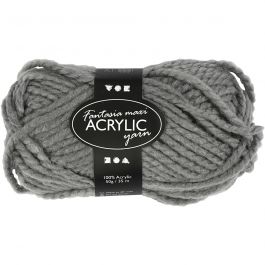 Fantasia Acrylic Yarn, grey, L: 35 m, size maxi , 50 g/ 1 ball [HOB421868]