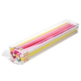 Plastic Gift Boxes 3.8x2.5x19.1cm Crystal Clear (25 pieces) [FPB340]