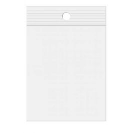 Grip Seal Bags with Hang hole 10x12.5cm Crystal Clear PP 50 micron (100 pieces) [ZR45]