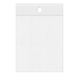 Grip Seal Bags with Hang and Vent-hole 7.5x10cm Crystal Clear PP 50 micron (100 pieces) [ZR34V]
