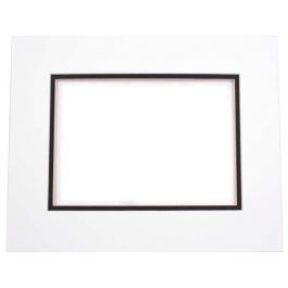 Mount Board Double thick White/Black 27.9x35.6cm with 19.4x24.5cm Window (10 pieces) [MD20021]