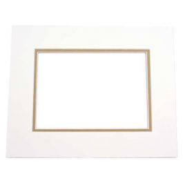 Mount Board Double thick Ivory/Olive Green 27.9x35.6cm with 19.4x24.5cm Window (10 pieces) [MD20022]