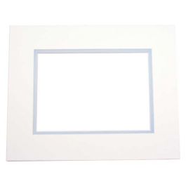 Mount Board Double thick Ivory/light Blue 27.9x35.6cm with 19.4x24.5cm Window (10 pieces) [MD20025]