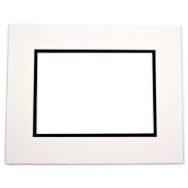 Mount Board Double thick Ivory/Black 27.9x35.6cm with 19.4x24.5cm Window (10 pieces) [MD20051]