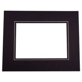 Mount Board Double thick Black/Black 27.9x35.6cm with 19.4x24.5cm Window (10 pieces) [MD20134]
