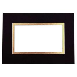Mount Board Double thick Black/Gold 27.9x35.6cm with 19.4x24.5cm Window (10 pieces) [MD20176]