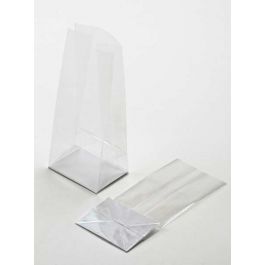 Block Bottom Bags Super Clear 5.1x5.1x21cm with paper insert (100 pieces) [FGPB11]