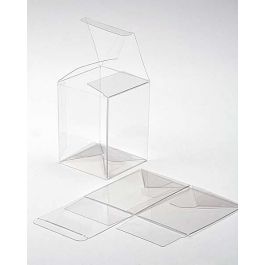 Plastic Gift Boxes 7.6x7.6x10.2cm Crystal Clear with Autolock Bottom (25 pieces) [PLB102]
