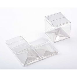 Plastic Gift Boxes 3.8x3.8x3.8cm Crystal Clear with Autolock Bottom (25 pieces) [PLB103]
