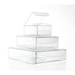 Plastic Gift Boxes 7.6x7.6x17.8cm Crystal Clear (50 pieces) [VB300]