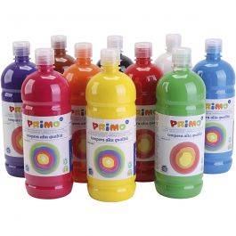 PRIMO school paint, assorted colours, matt, 10x1000 ml/ 1 pack [HOB-642195]