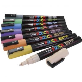 Posca Marker, assorted colours, no. PC-3M, line 0,9 - 1,3 mm, 8 asstd./ 1 pack [HOB-384290]