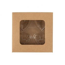 Kraft Artisan Candy Box Set, Heart Insert 7x2.1x6.8 cm (25 pieces) [CNDYH277]