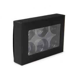 Black Kraft Artisan Candy Box Set, Round Insert 7x2.1x10.3 cm (25 pieces) [CNDYR274B]