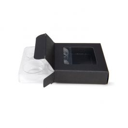 Black Kraft Artisan Candy Box Set, Round Insert 7x2.1x6.8 cm (25 pieces) [CNDYR276B]