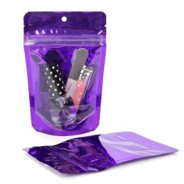 Stand Up Pouches Transparent/Violet 10.2x6x15.2cm | 57 grams (100 pieces) [ZBGB2VL]
