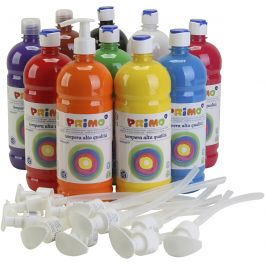 PRIMO school paint, assorted colours, matt, 10x1000 ml/ 1 pack [HOB-980648]